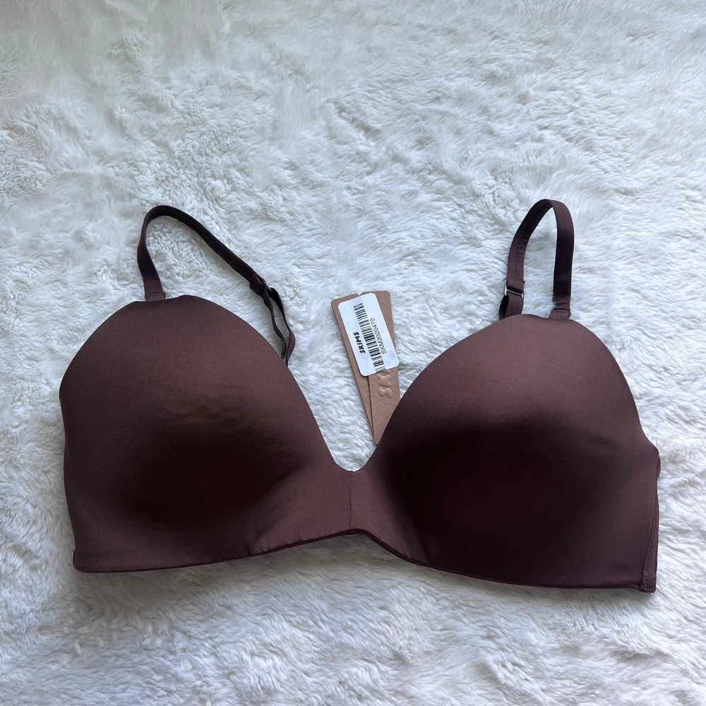 Skims Wireless Form Maternity Nursing Bra Cocoa Brown Size 34C PL-PLG-7704W NWT